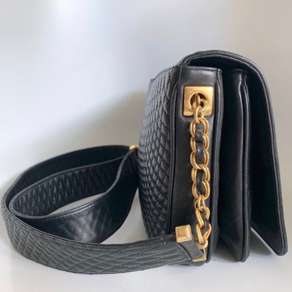 Bally Bags Vintage Bally Crossbody Quilted Lamb Skin Leather Purse